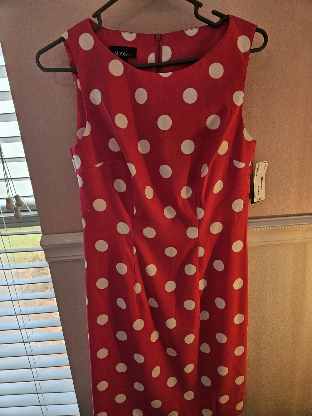 ALYX Hot Pink and White Polka Dot Sleeveless Sheath Dress NWT